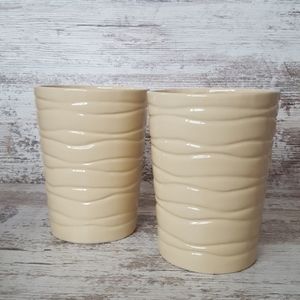 NWT Set 2 Cream Vases or Containers